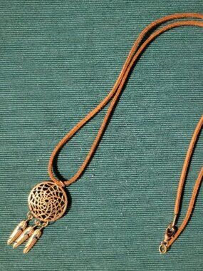 Silver Dream Catcher Feather Necklace